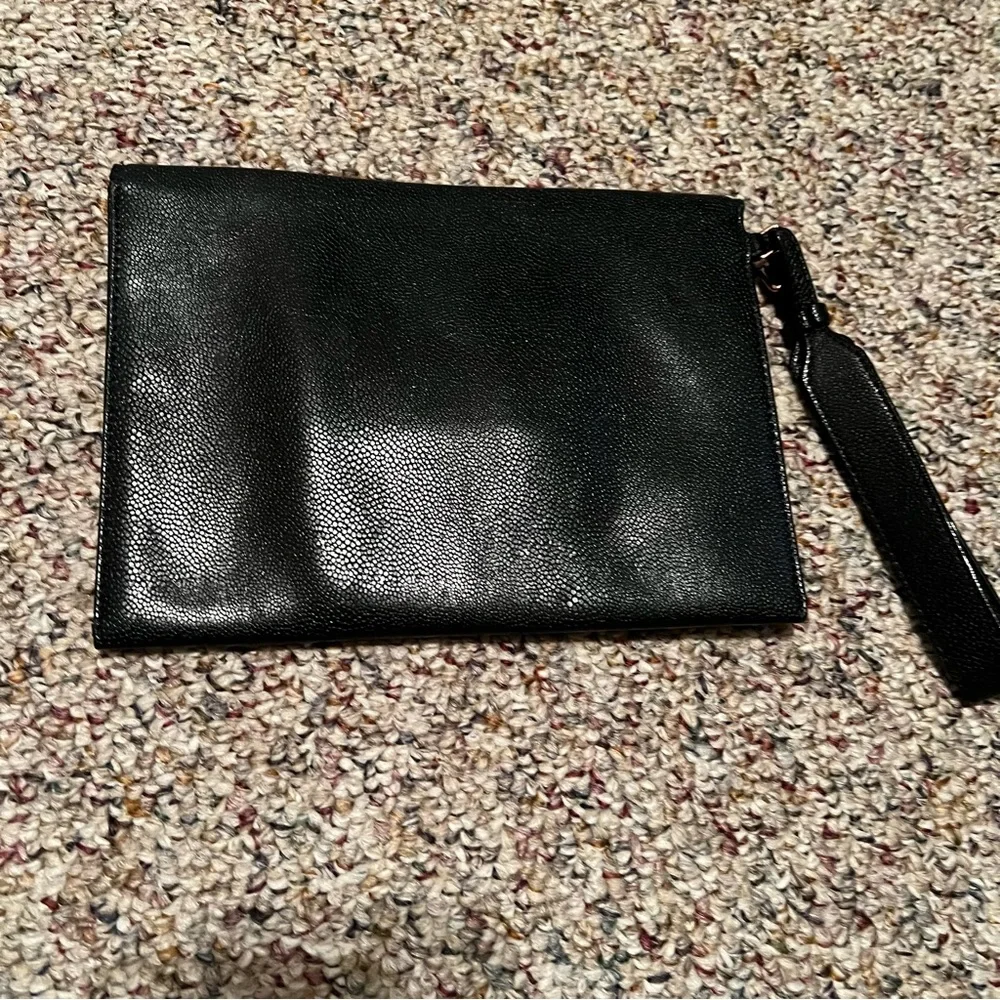 Stella & Dot Black Envelope Clutch Purse